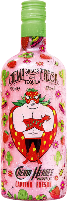 16,95 € Spedizione Gratuita | Tequila Héroes. Capitán Fresón Crema al Tequila Fresa Spagna Bottiglia 70 cl
