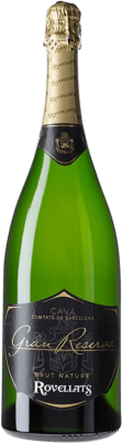 43,95 € 送料無料 | 白のスパークリングワイン Rovellats Brut Nature — ブリュット・ナチュール グラン・レセルバ D.O. Cava カタロニア スペイン マグナムボトル 1,5 L