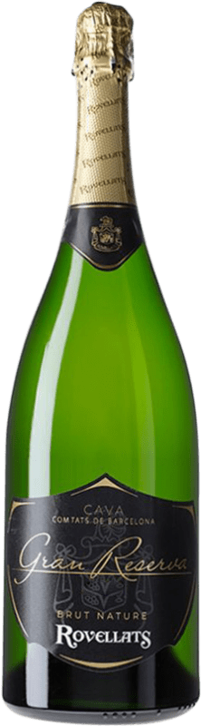 54,95 € Free Shipping | White sparkling Rovellats Brut Nature Grand Reserve D.O. Cava Catalonia Spain Magnum Bottle 1,5 L
