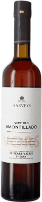 88,95 € Kostenloser Versand | Verstärkter Wein Harvey's Very Old Amontillado V.O.R.S. D.O. Jerez-Xérès-Sherry Andalusien Spanien Medium Flasche 50 cl