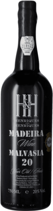 124,95 € Kostenloser Versand | Süßer Wein Henriques & Henriques I.G. Madeira Madeira Portugal Malvasía 20 Jahre Flasche 75 cl