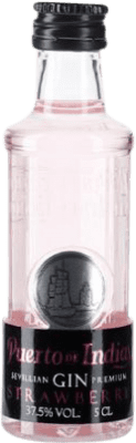 64,95 € Envío gratis | Caja de 24 unidades Ginebra Gin Puerto de Indias Strawberry Andalucía España Media Botella 37 cl