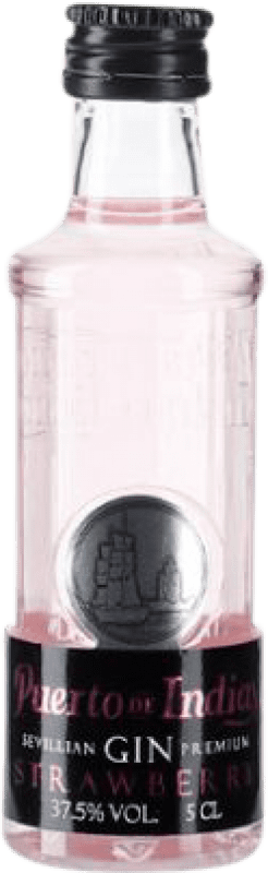 64,95 € Envoi gratuit | Boîte de 24 unités Genièvre Gin Puerto de Indias Strawberry Andalousie Espagne Demi-Bouteille 37 cl