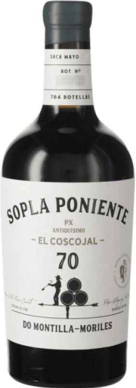 43,95 € Free Shipping | Fortified wine Rodríguez de Vera Sopla Poniente Viejísimo El Coscojal D.O. Jerez-Xérès-Sherry Andalusia Spain Palomino Fino Medium Bottle 50 cl