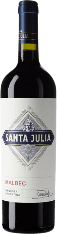 11,95 € Envío gratis | Vino tinto Santa Julia I.G. Mendoza Mendoza Argentina Malbec Botella 75 cl