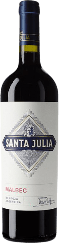 8,95 € Free Shipping | Red wine Santa Julia I.G. Mendoza Mendoza Argentina Malbec Bottle 75 cl