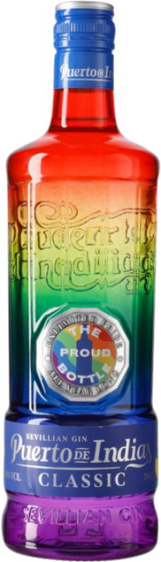 23,95 € Free Shipping | Gin Puerto de Indias Classic Rainbow Andalusia Spain Bottle 70 cl