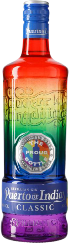 18,95 € 免费送货 | 金酒 Gin Puerto de Indias Rainbow 经典 安达卢西亚 西班牙 70 cl