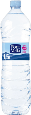 9,95 € Бесплатная доставка | Коробка из 15 единиц Вода Font Vella PET Испания бутылка 1 L