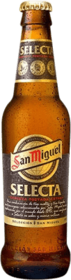 55,95 € Kostenloser Versand | 24 Einheiten Box Bier San Miguel Selecta Andalusien Spanien Drittel-Liter-Flasche 33 cl
