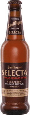 66,95 € Free Shipping | 24 units box Beer San Miguel Selecta Tostada — Amber Toasted Andalusia Spain Third-Liter Bottle 33 cl