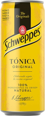 29,95 € 免费送货 | 盒装24个 饮料和搅拌机 Schweppes Tónica 西班牙 铝罐 20 cl