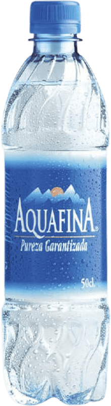 48,95 € Envio grátis | Caixa de 24 unidades Água Aquafina Mineral Natural Espanha Garrafa Medium 50 cl PET
