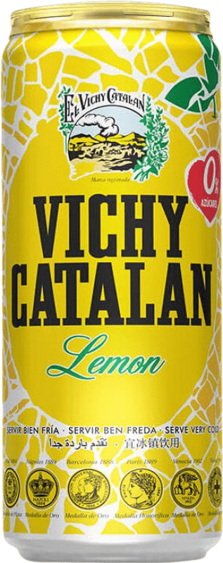 29,95 € Free Shipping | 24 units box Water Vichy Catalan Limón Catalonia Spain Can 33 cl