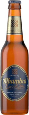 37,95 € 免费送货 | 盒装24个 啤酒 Alhambra 安达卢西亚 西班牙 小瓶 25 cl 不含酒精
