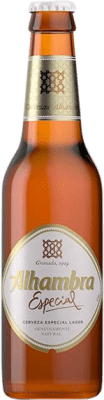35,95 € Kostenloser Versand | 24 Einheiten Box Bier Alhambra Especial Vidrio RET Andalusien Spanien Drittel-Liter-Flasche 33 cl