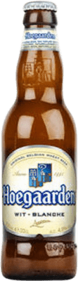 58,95 € 免费送货 | 盒装24个 啤酒 Hoegaarden Blanche — 白啤酒 比利时 三分之一升瓶 33 cl