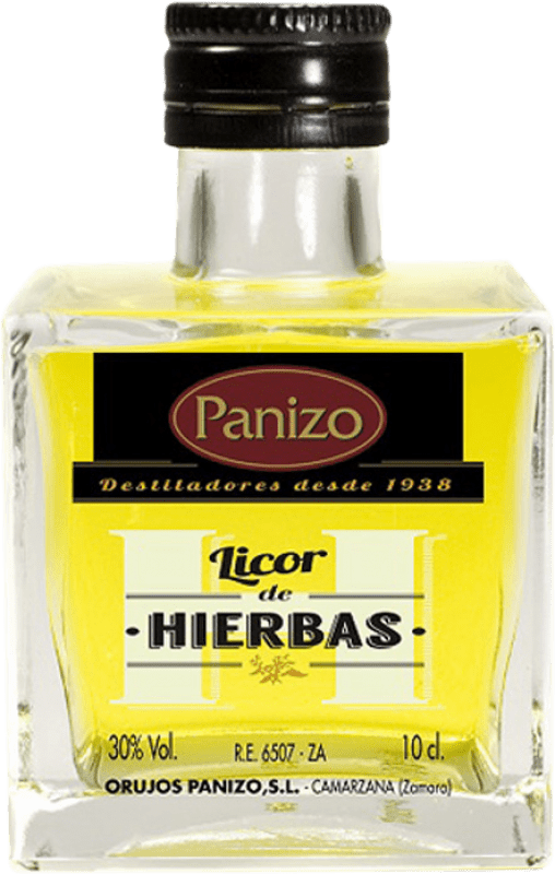 3,95 € Бесплатная доставка | Травяной ликёр Panizo Cubo Кастилия-Леон Испания Мини-бутылка 10 cl