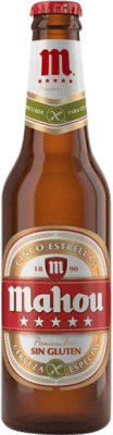 26,95 € Kostenloser Versand | 24 Einheiten Box Bier Mahou Sin Gluten Gemeinschaft von Madrid Spanien Kleine Flasche 25 cl