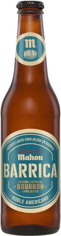 37,95 € 送料無料 | 12個入りボックス ビール Mahou Lager マドリッドのコミュニティ スペイン 1/3ボトル 33 cl Bourbon — バーボン