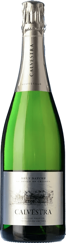 38,95 € Бесплатная доставка | Белое игристое Mustiguillo Finca Calvestra Природа Брута Испания Chardonnay, Merseguera бутылка 75 cl