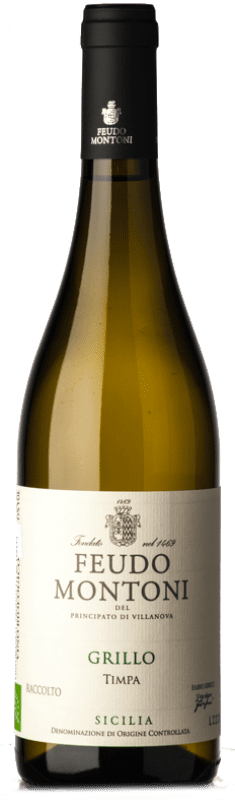 22,95 € Free Shipping | White wine Feudo Montoni Della Timpa D.O.C. Sicilia Sicily Italy Grillo Bottle 75 cl