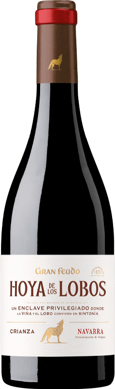 8,95 € Envío gratis | Vino tinto Gran Feudo Hoya De Los Lobos Crianza D.O. Navarra Navarra España Tempranillo, Merlot, Garnacha, Cabernet Sauvignon Botella 75 cl