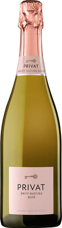 13,95 € Kostenloser Versand | Rosé Sekt Privat Rosé Brut Natur D.O. Cava Spanien Pinot Schwarz, Chardonnay Flasche 75 cl