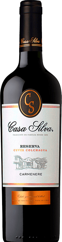 12,95 € 免费送货 | 红酒 Casa Silva 预订 I.G. Valle de Colchagua 科尔查瓜谷 智利 Carmenère 瓶子 75 cl