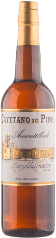 24,95 € Kostenloser Versand | Verstärkter Wein Cayetano del Pino Amontillado Solera D.O. Jerez-Xérès-Sherry Andalusien Spanien Palomino Fino Flasche 75 cl