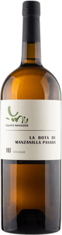 99,95 € 免费送货 | 强化酒 Equipo Navazos La Bota Nº 103 Manzanilla Pasada D.O. Manzanilla-Sanlúcar de Barrameda 安达卢西亚 西班牙 Palomino Fino 瓶子 Magnum 1,5 L