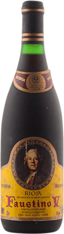 102,95 € 免费送货 | 红酒 Faustino V 1994 D.O.Ca. Rioja 拉里奥哈 西班牙 Tempranillo 瓶子 75 cl