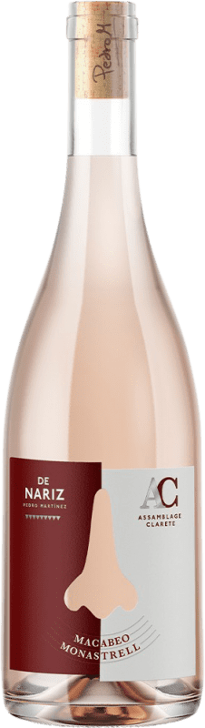 17,95 € Spedizione Gratuita | Vino rosato De Nariz Clarete Monastrell Macabeo Spagna Monastrell, Macabeo Bottiglia 75 cl