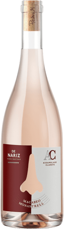 18,95 € Spedizione Gratuita | Vino rosato De Nariz Clarete Monastrell Macabeo Spagna Monastrell, Macabeo Bottiglia 75 cl