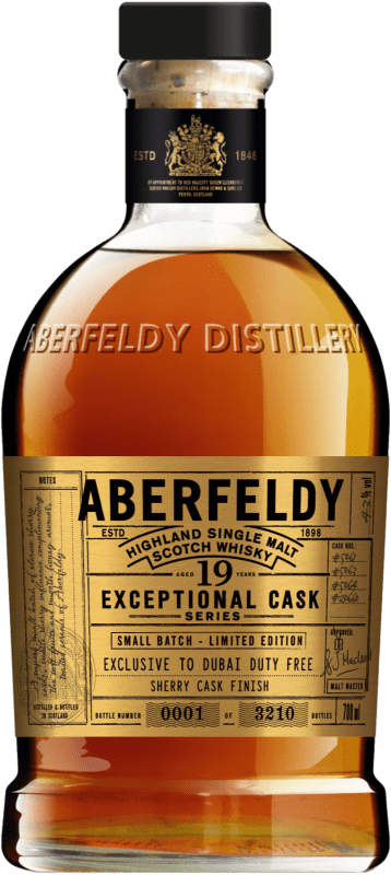 222,95 € Envio grátis | Whisky Single Malt Aberfeldy Exceptional Cask Reino Unido 19 Anos Garrafa 70 cl