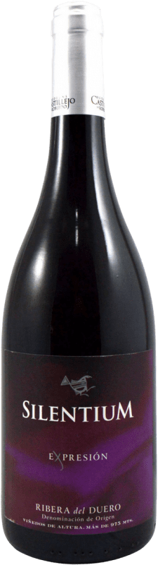 24,95 € 免费送货 | 红酒 Castillejo de Robledo Silentium Expresión 岁 D.O. Ribera del Duero 卡斯蒂利亚莱昂 西班牙 Tempranillo 瓶子 75 cl