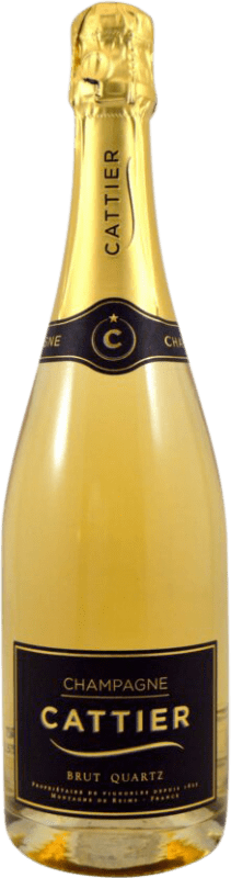 31,95 € Kostenloser Versand | Weißer Sekt Cattier Quartz Brut A.O.C. Champagne Champagner Frankreich Pinot Schwarz, Chardonnay, Pinot Meunier Flasche 75 cl