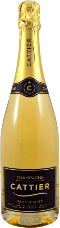 32,95 € Kostenloser Versand | Weißer Sekt Cattier Quartz Brut A.O.C. Champagne Champagner Frankreich Spätburgunder, Chardonnay, Pinot Meunier Flasche 75 cl