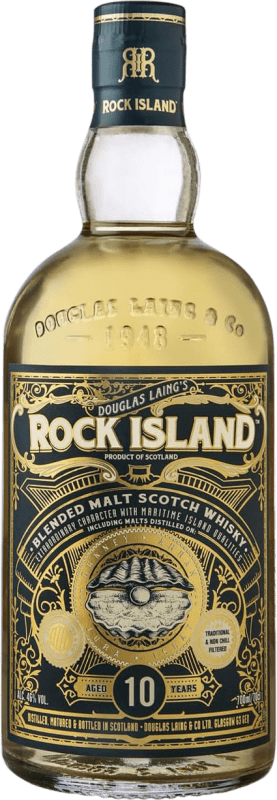 57,95 € Free Shipping | Whisky Blended Douglas Laing's Rock Island United Kingdom 10 Years Bottle 70 cl