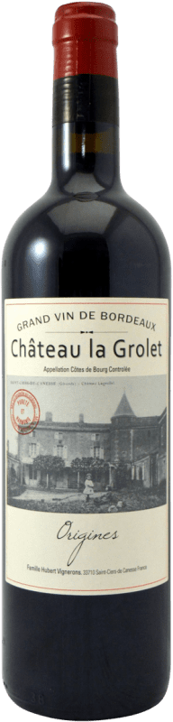 21,95 € Free Shipping | Red wine Famille Hubert La Grolet Origines A.O.C. Côtes de Bourg France Merlot, Cabernet Sauvignon, Cabernet Franc, Malbec Bottle 75 cl