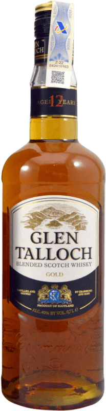33,95 € Kostenloser Versand | Whiskey Blended Grammond. Glen Talloch Gold Großbritannien 12 Jahre Flasche 70 cl