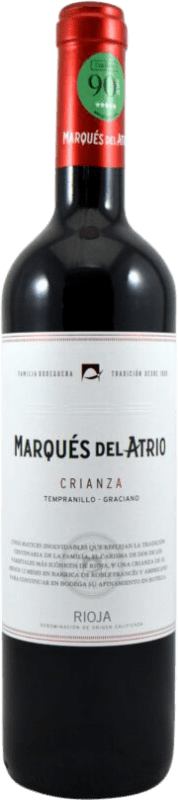 10,95 € Envoi gratuit | Vin rouge Marqués del Atrio Crianza D.O.Ca. Rioja La Rioja Espagne Tempranillo, Graciano Bouteille 75 cl