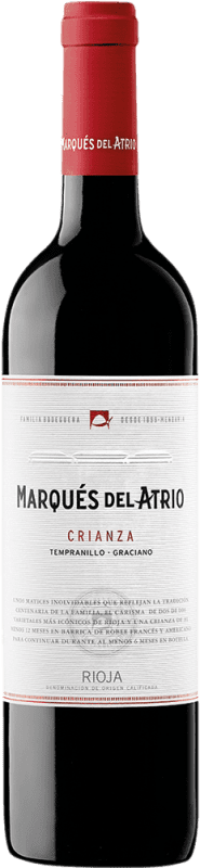 7,95 € Envío gratis | Vino tinto Marqués del Atrio Crianza D.O.Ca. Rioja La Rioja España Tempranillo, Graciano Botella 75 cl