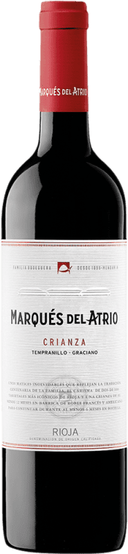 8,95 € Envio grátis | Vinho tinto Marqués del Atrio Crianza D.O.Ca. Rioja La Rioja Espanha Tempranillo, Graciano Garrafa 75 cl