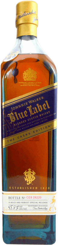 401,95 € Spedizione Gratuita | Whisky Blended Johnnie Walker Blue — Edizione Blu, Cask — Botte, Edizione Limitata Regno Unito Bottiglia 1 L