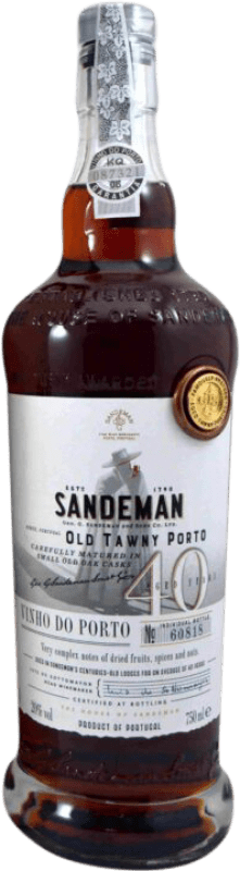 202,95 € Kostenloser Versand | Verstärkter Wein Sandeman Porto I.G. Porto Porto Portugal 40 Jahre Flasche 75 cl