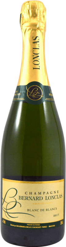 61,95 € Бесплатная доставка | Белое игристое Bernard Lonclas. Blanc de Blancs брют A.O.C. Champagne шампанское Франция Chardonnay бутылка 75 cl