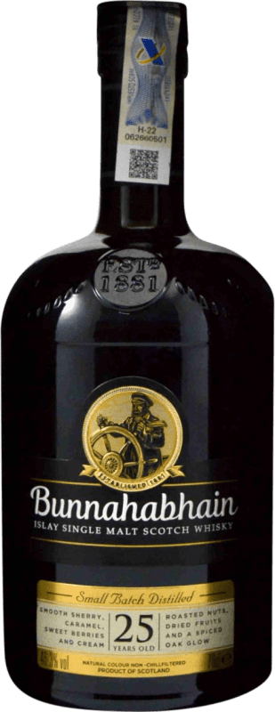 623,95 € Kostenloser Versand | Whiskey Single Malt Bunnahabhain Großbritannien 25 Jahre Flasche 70 cl