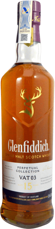 105,95 € 免费送货 | 威士忌单一麦芽威士忌 Glenfiddich Perpetual Collection Vat 03 英国 15 岁 瓶子 70 cl