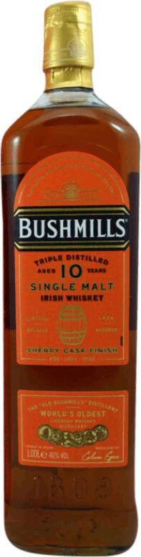66,95 € Free Shipping | Whisky Single Malt Bushmills Sherry Cask Ireland 10 Years Bottle 1 L